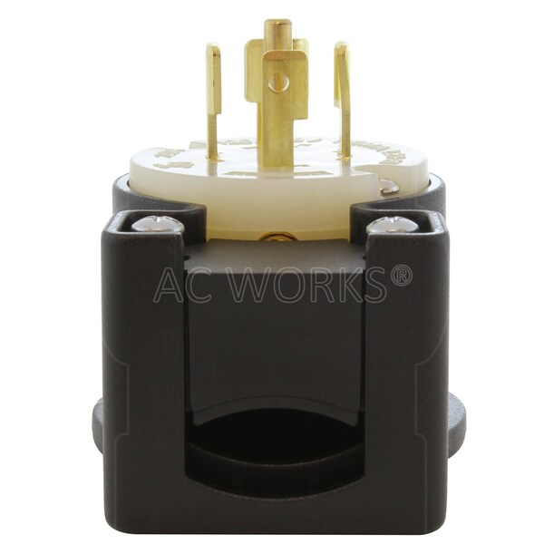 Ac Works NEMA L21-20P 20A 3-Phase 120/208V 3PY, Elbow 5-Wire Locking Male Plug UL, C-UL Approval - ASEL2120P