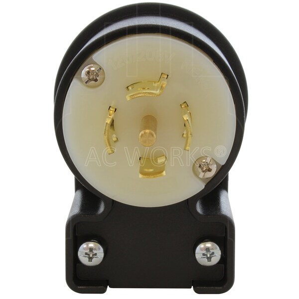 Ac Works NEMA L21-20P 20A 3-Phase 120/208V 3PY, Elbow 5-Wire Locking Male Plug UL, C-UL Approval - ASEL2120P