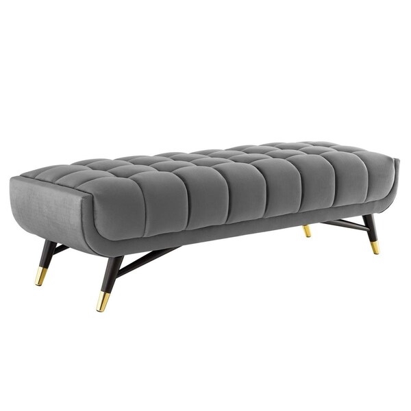 Modway Furniture 60 in. Adept Performance Velvet Bench, Gray - EEI-4241-GRY