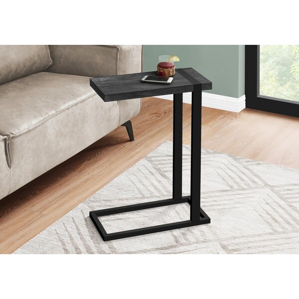 Daphnes Dinnette Metal Accent Table, Black Reclaimed Wood-Look - Black - DA3061493