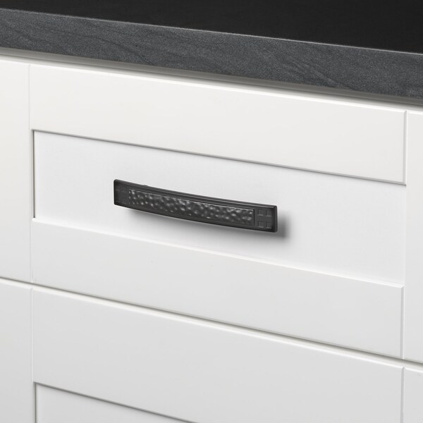 Gliderite Hardware 3-3/4 in. Center to Center Matte Black Hammered Cabinet Pull - 4244-MB, 10PK - 4244-MB-10