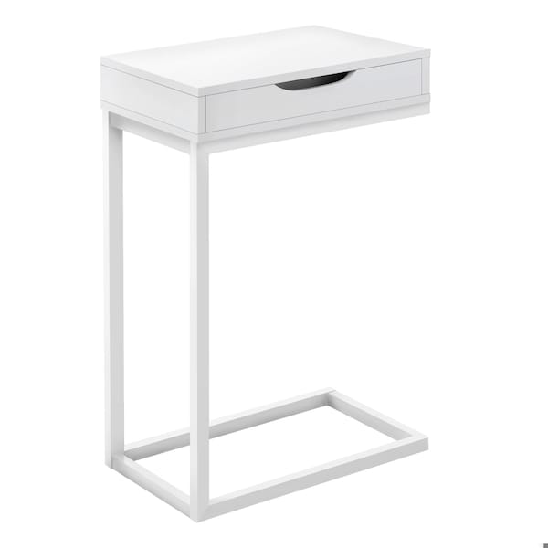 Homeroots 16 x 10.25 x 24.5 in. White Metal with a Drawer Accent Table - 366065