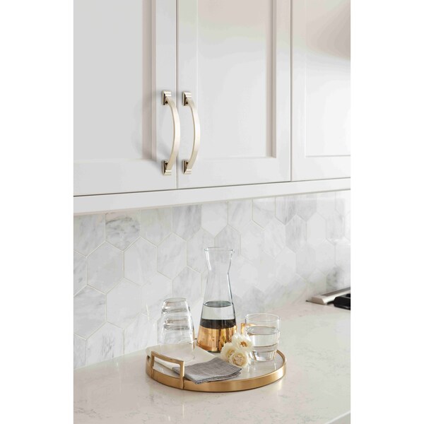 Amerock Candler 3-3/4 inch 96mm Center-to-Center Polished Nickel Cabinet Pull - 2000696