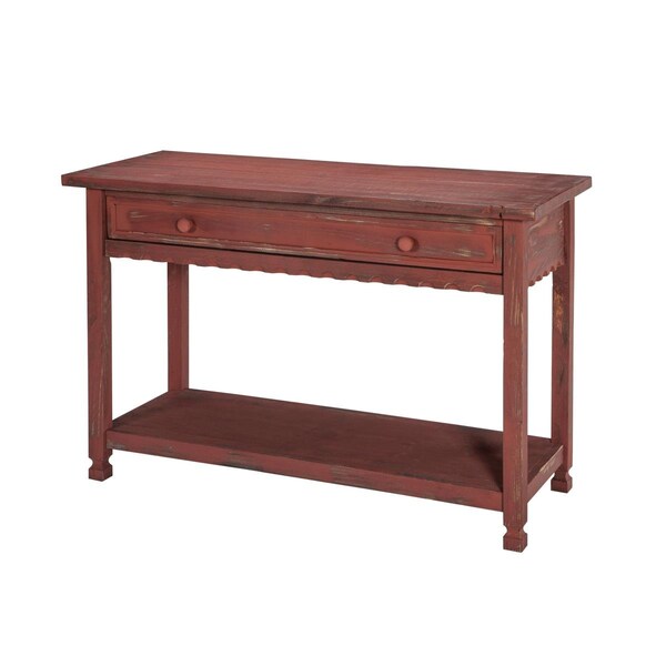 Kd Cama De Bebe Country Cottage Media Console Table, Red Antique - KD3240375