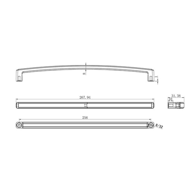 Richelieu 10 1/8-inch (256 mm) Center to Center Chrome Contemporary Cabinet Pull - BP8189256140