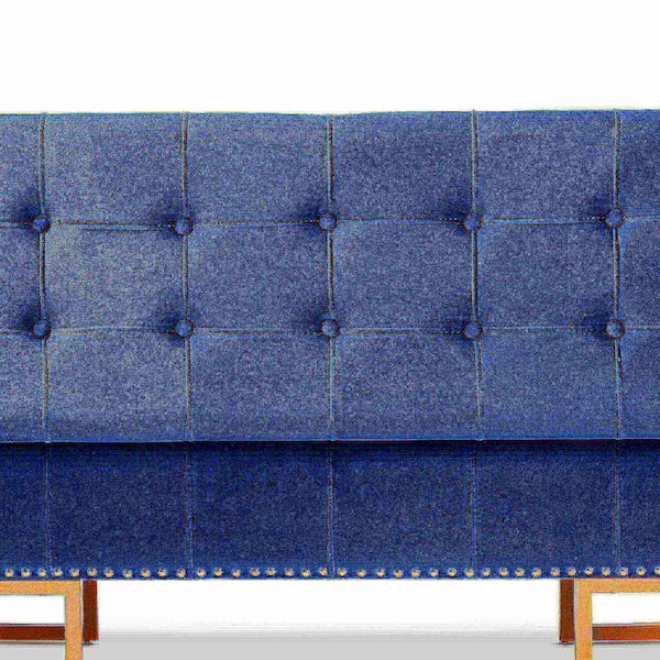 Baxton Studio Ellery Luxe and Glam Navy Blue Velvet Fabric and Gold Finished Metal Storage Ottoman - 178-11294-ZORO