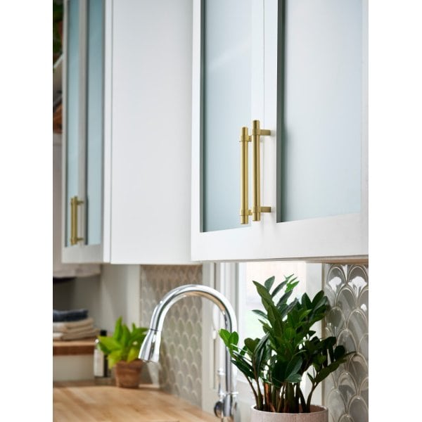 Jeffrey Alexander 128 mm Center-to-Center Satin Nickel Key Grande Cabinet Bar Pull - 5128SN