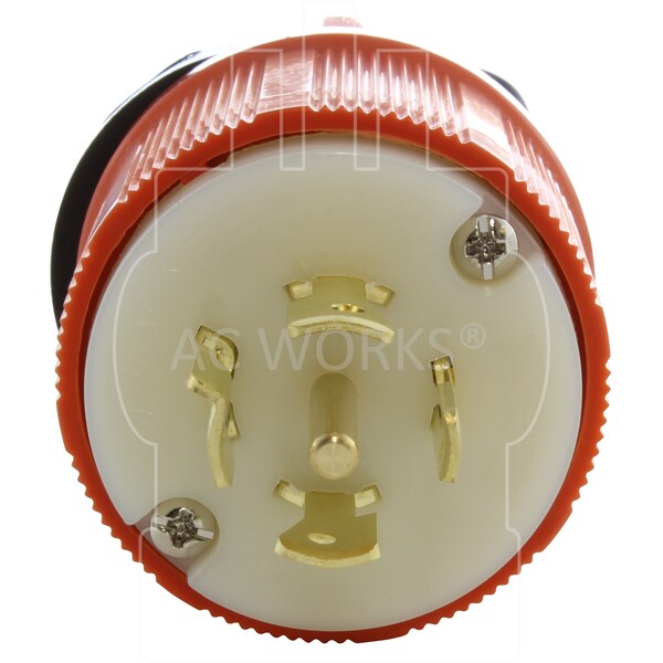 Ac Works NEMA L21-20P 20A 3-Phase 120/208V 3PY, 5-Wire Locking Male Plug UL, C-UL Approval in Orange - ASL2120P