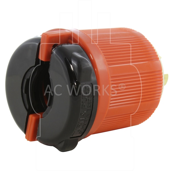 Ac Works NEMA L21-20P 20A 3-Phase 120/208V 3PY, 5-Wire Locking Male Plug UL, C-UL Approval in Orange - ASL2120P