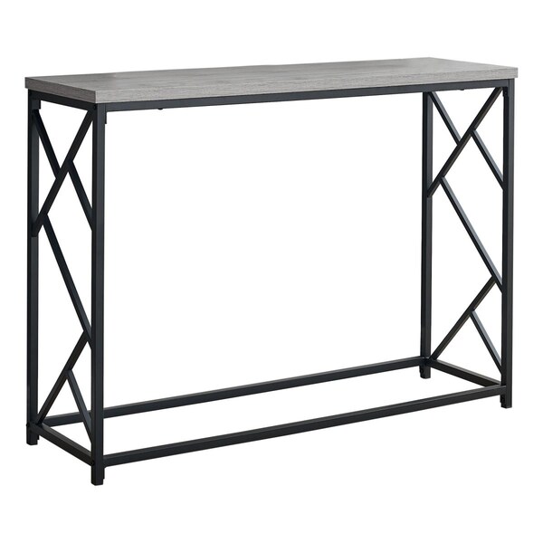 Gfancy Fixtures 44 in. Rectangular Grey with Black Metal Hall Console Accent Table - GF3094861