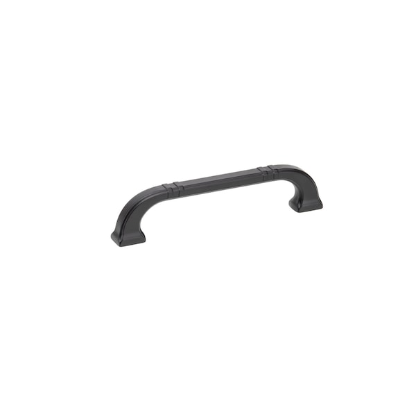Richelieu 5 1/16-inch (128 mm) Center to Center Matte Black Transitional Cabinet Pull - BP8650128900