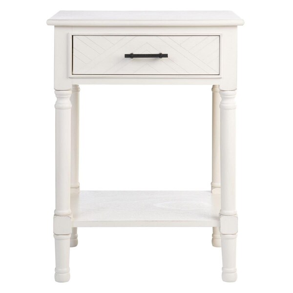 Safavieh Peyton 1 Drawer Accent Table, Distressed White - ACC5704A