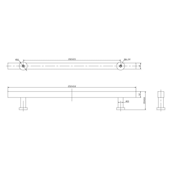 Richelieu 7 9/16-inch (192 mm) Center to Center Matte Black Contemporary Cabinet Pull - BP8864192900