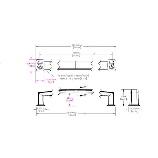 Richelieu 12 5/8-inch (320 mm) Center to Center Brushed Nickel Transitional Cabinet Pull - BP8675320195