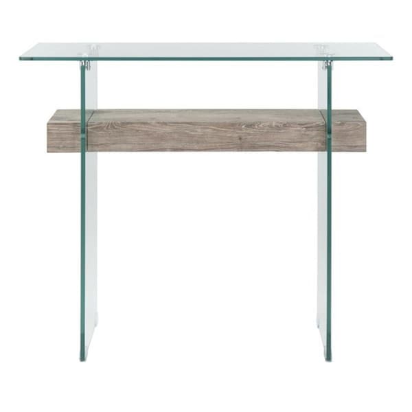 Safavieh Kayley Console Table, Glass & Grey Oak - CNS7001C