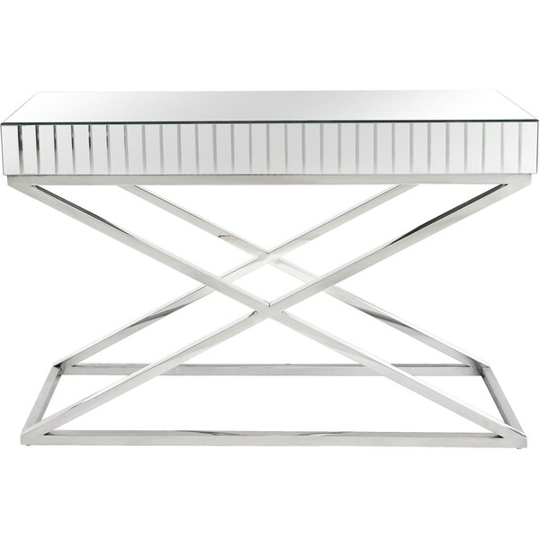 Camden Isle 16.5 x 47.2 x 31.1 in. Kinney Wall Mirror & Console Table Set, Silver - 86531