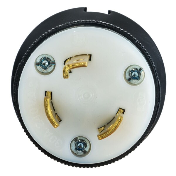 Hubbell Wiring Device-Kellems LKG PLUG, 30A 240V L-N, L25-30P, B/W - HBL2601