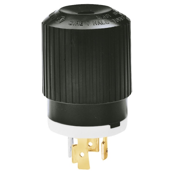 Bryant Locking Device, Male Plug, 30A 3- Phase Delta 600V AC, 3-Pole 4-Wire Grndng, L17-30P, Screw Terminal - 71730NP