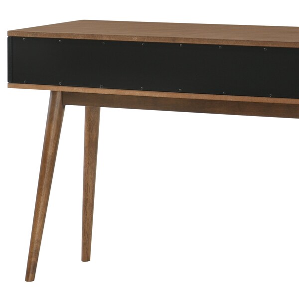 Armen Living Amigo Black Veneer and Walnut Wood Console Table - LCAGCNWA