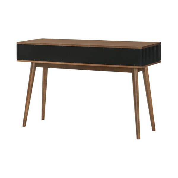 Armen Living Amigo Black Veneer and Walnut Wood Console Table - LCAGCNWA