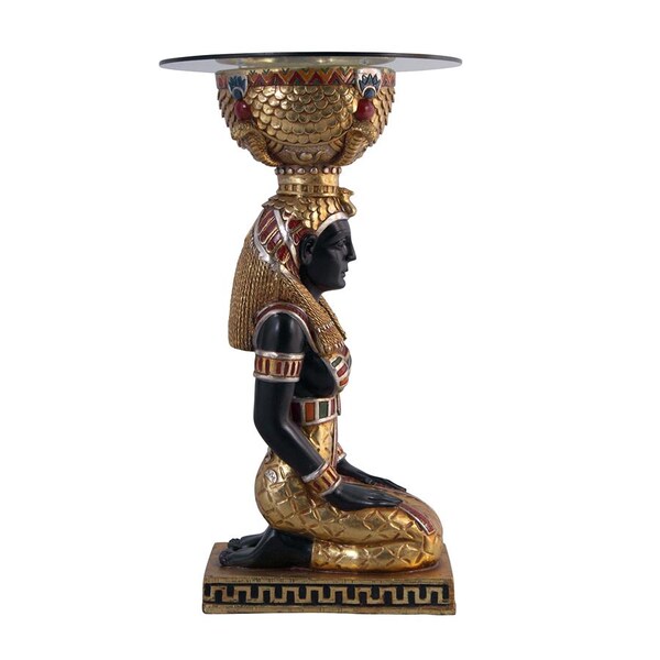 Design Toscano The Egyptian Goddess Eset Glass-Topped Table - NE75534