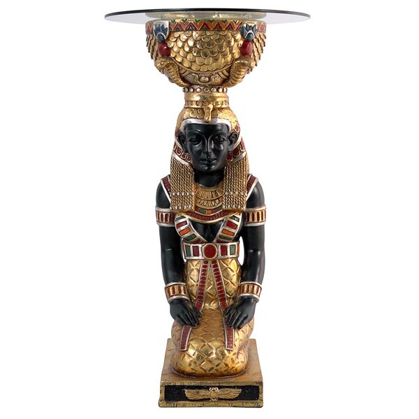 Design Toscano The Egyptian Goddess Eset Glass-Topped Table - NE75534