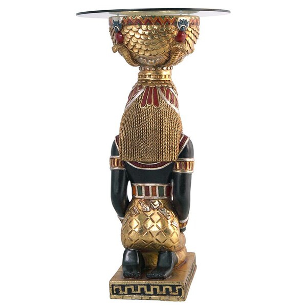 Design Toscano The Egyptian Goddess Eset Glass-Topped Table - NE75534