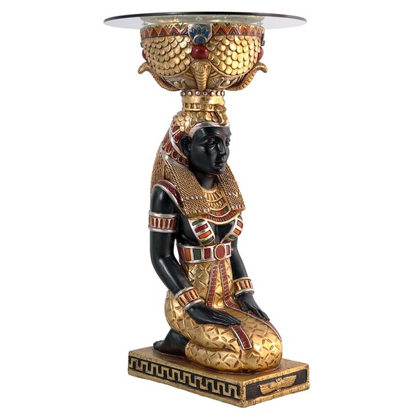 Design Toscano The Egyptian Goddess Eset Glass-Topped Table - NE75534