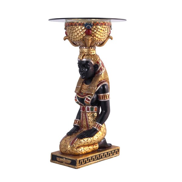 Design Toscano The Egyptian Goddess Eset Glass-Topped Table - NE75534