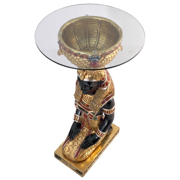 Design Toscano The Egyptian Goddess Eset Glass-Topped Table - NE75534