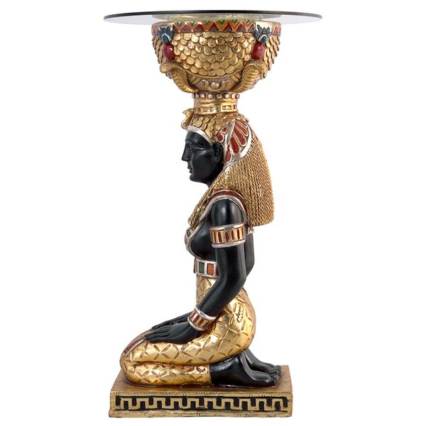 Design Toscano The Egyptian Goddess Eset Glass-Topped Table - NE75534