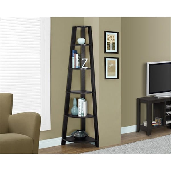 Blueprints Cappuccino 72 H Inch Corner Accent Etagere - BL2648372
