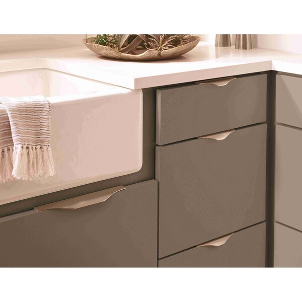 Amerock Aloft 6-9/16 in 167 mm Center-to-Center Satin Nickel Cabinet Edge Pull - BP36745G10