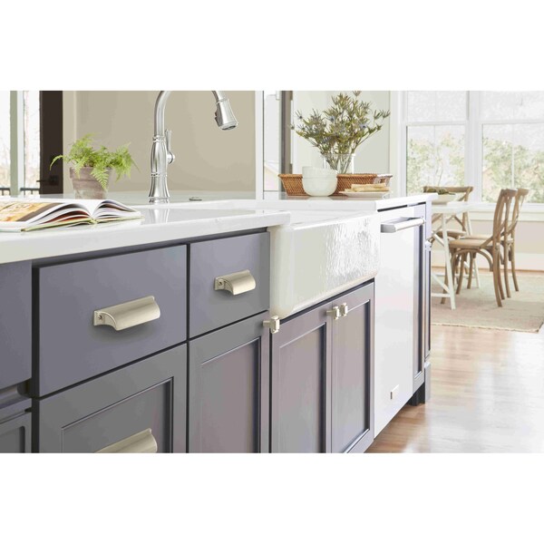 Amerock Jolene 2-1/2 in 64 mm Center-to-Center Silver Champagne Cabinet Cup Pull - BP452364SC