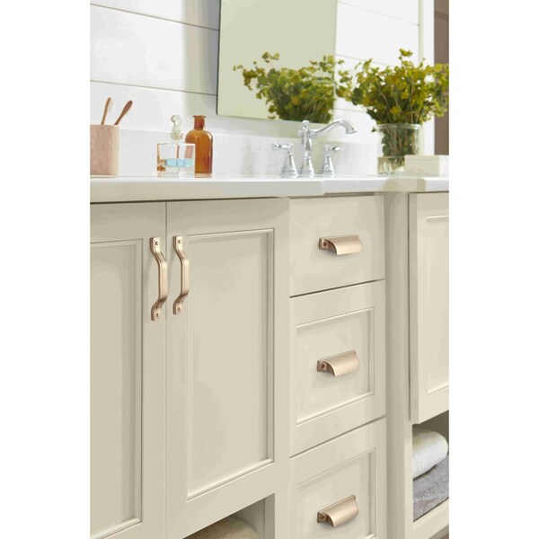 Amerock Jolene 2-1/2 in 64 mm Center-to-Center Silver Champagne Cabinet Cup Pull - BP452364SC