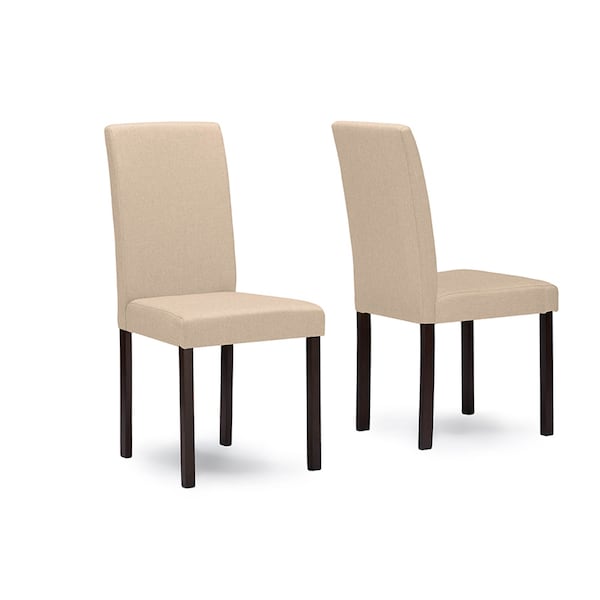 Baxton Studio Andrew Contemporary Espresso Wood Beige 5 PC Dining Set - 115-5255-6231