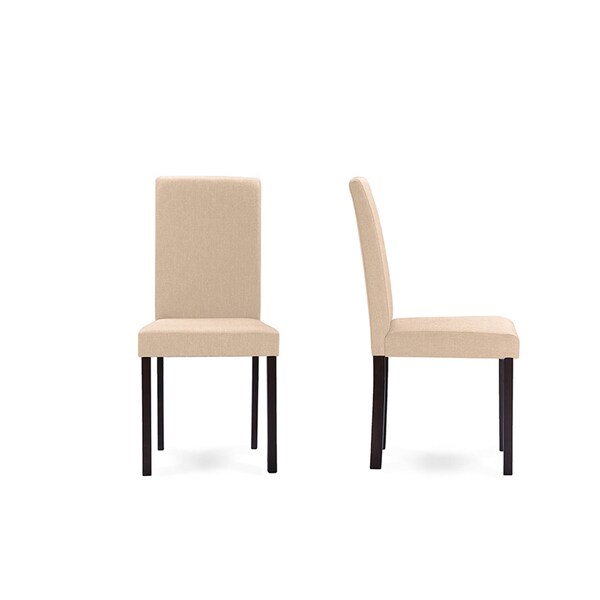 Baxton Studio Andrew Contemporary Espresso Wood Beige 5 PC Dining Set - 115-5255-6231