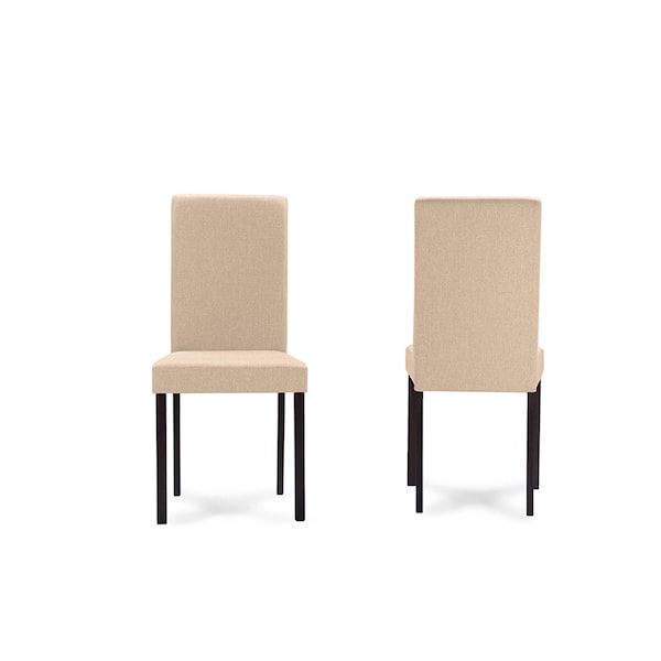 Baxton Studio Andrew Contemporary Espresso Wood Beige 5 PC Dining Set - 115-5255-6231