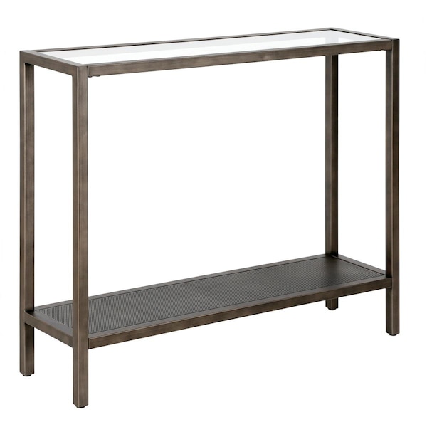 Hudson & Canal Henn &amp; Hart  Rigan Aged Steel Console Table - 30 x 36 x 10 in. - AT0585