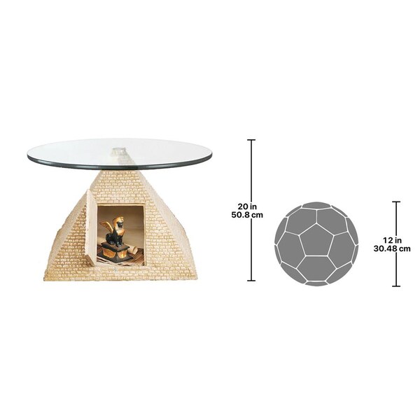Design Toscano Great Egyptian Pyramid of Giza Sculptural Glass-Topped Table - KY4022