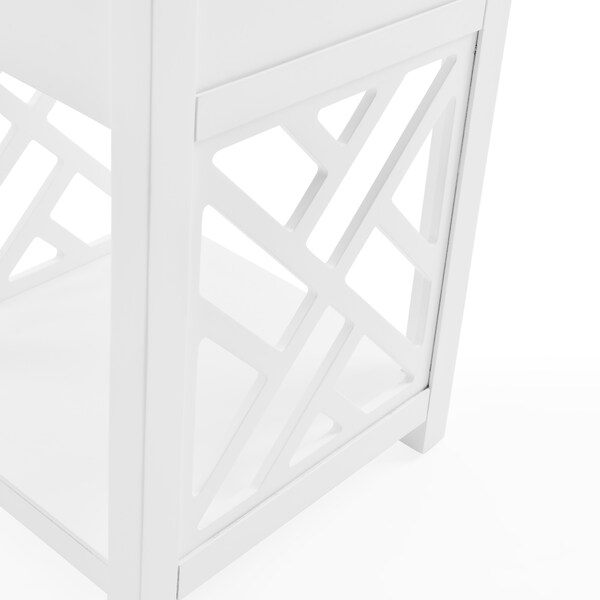 Alaterre Furniture Coventry Wood End Table with Drawer and Shelf - ANCT01WH