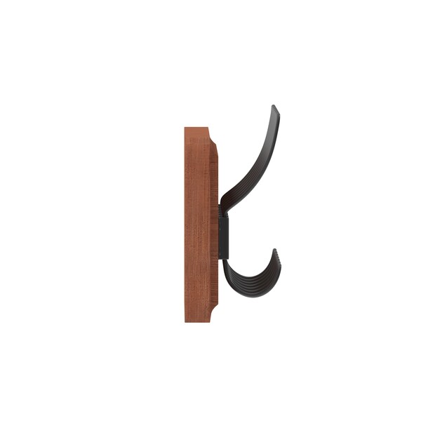 Flash Furniture Daly Wall Mounted 34in Brown Solid Pine Wood Storage Rack with 7 Hooks - HGWA-SCR-7-BRN-GG