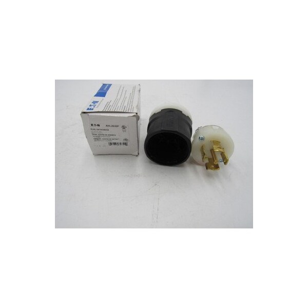 Eaton Wiring Devices EATON LOCKING PLUG, #16-8 AWG, 30A, INDUSTRIAL, 240/415V, BACK WIRING, BLACK, WHITE - AHL2630P