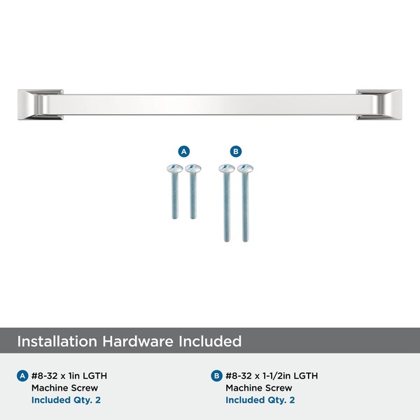 Amerock Westerly 6-5/16 inch 160mm Center-to-Center Polished Chrome Cabinet Pull - BP5372226