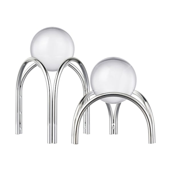 Elk Studio Sibyl Orb Stand - Set of 2 Silver - S0057-11221/S2