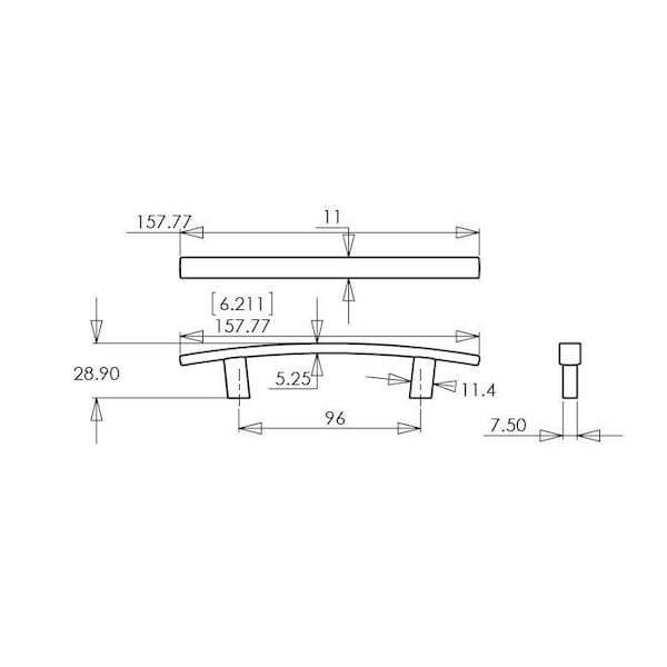 Richelieu Padova Collection 3 3/4-inch (96 mm) Polished Nickel Transitional Rectangular Cabinet Bar Pull - BP65096180