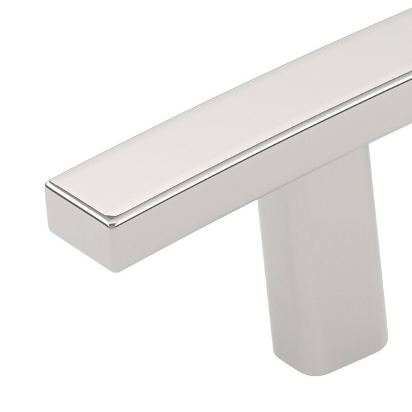 Richelieu Padova Collection 3 3/4-inch (96 mm) Polished Nickel Transitional Rectangular Cabinet Bar Pull - BP65096180