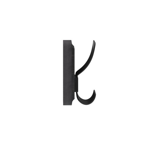 Flash Furniture Daly Wall Mounted 24in Black Wash Solid Pine Wood Storage Rack with 5 Hooks - HGWA-SCR-5-BLKWSH-GG
