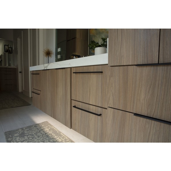 Elements By Hardware Resources 160 mm Center-to-Center Matte Black Square Stanton Cabinet Bar Pull,  - 625-160MB-10