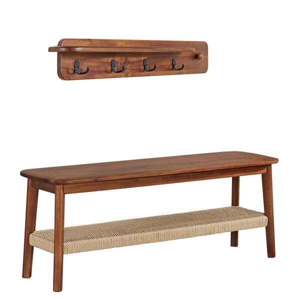 Alaterre Furniture Calais 2 Piece Set, Bench & Coat Hook - ANCA0370R1